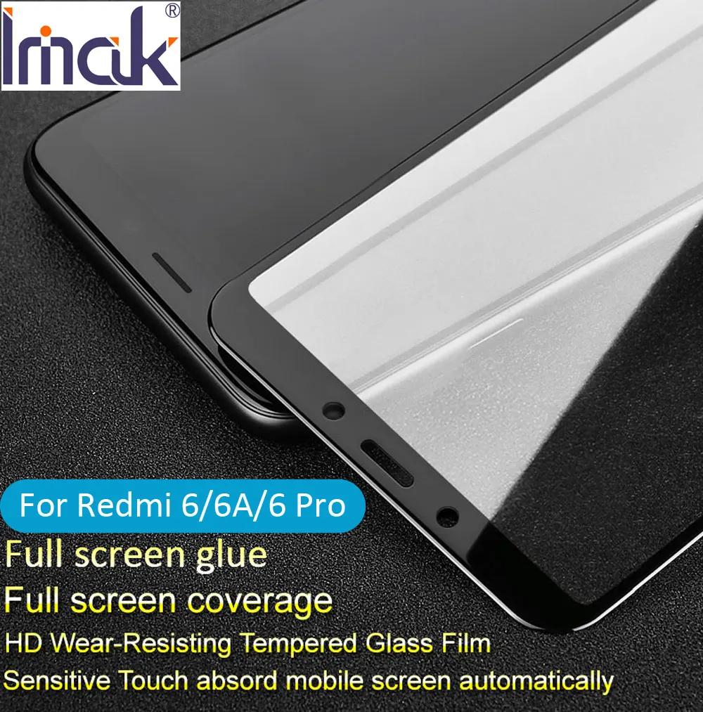 Защитное стекло imak Pro + закаленное с полным экраном для Xiaomi Redmi 6 6A MiA2 Mi A2 Lite 2.5D