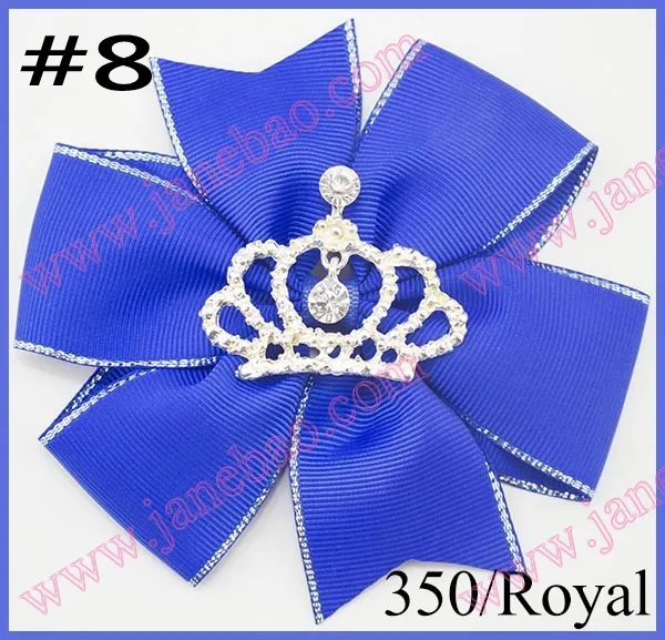 

free shipping 300pcs 4.5'' pinwheel hair bows crown girl hair clips rhonestone toddle hair bows gift hair clips