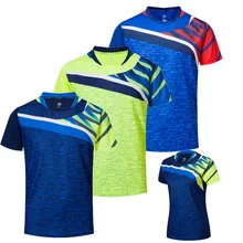 Быстросохнущая рубашка для бадминтона с бесплатной печатью для мужчин/женщин, рубашки для бадминтона, рубашки для настольного тенниса, рубашки для занятий спортом и бега в тренажерном зале A111