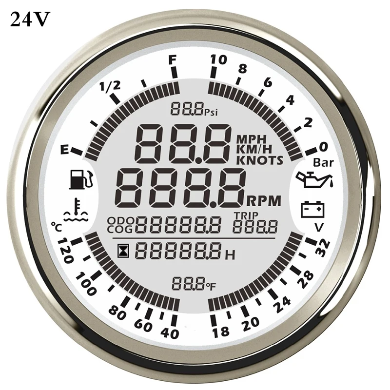 

6 in 1 Multi-functional Gauge Meter Car Boat 85mm GPS Speedometer Truck Digital Speed Gauge Auto Tachometer for Diesel Engine