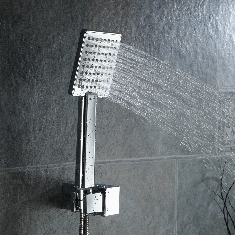 New Design Chrome Brass Shower Head Over-head Shower Sprayer Top Head Wall/Ceiling Mounted Suqare And Retail SLSC02