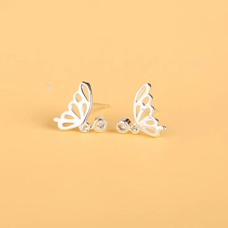 

Vintage New Design Butterfly Stud Earrings for Women 2019 Boucle D'oreille Earring Female Jewelry Retro Sterling Silver Brincos