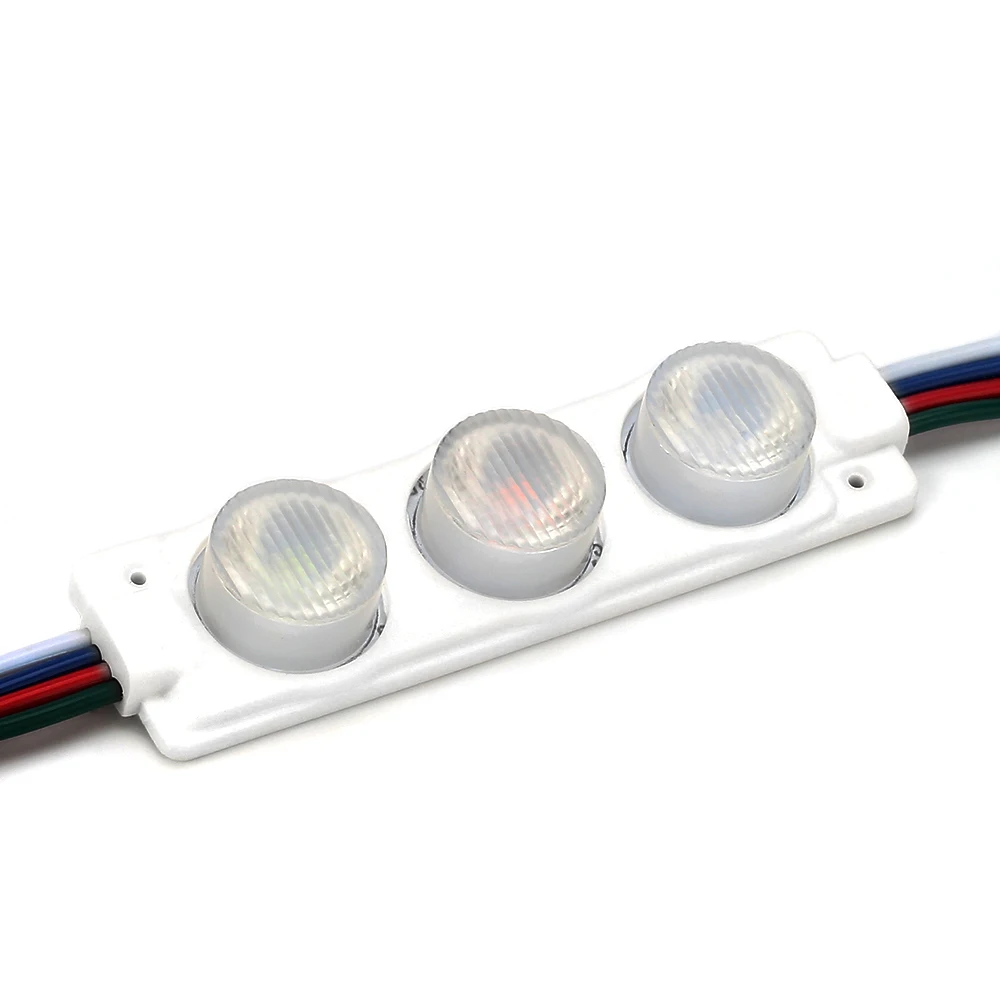 

10PCS LED Module 3LEDs 3030 RGB / White IP65 Waterproof injection lens LED modules light DC12V Red+Blue+Green