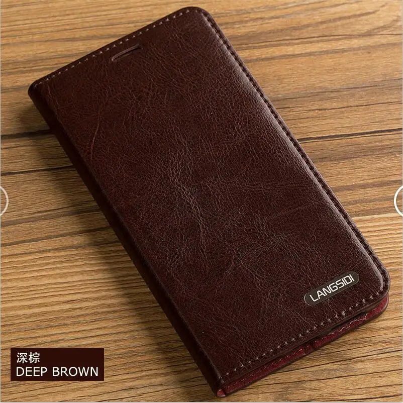 02-Deep brown Wangcangli для samsung A7 чехол для телефона масло воск Бумажник кожа флип держателя карты, Слоты кожаный чехол для отправки телефон стекло пленка - Цвет: 02-Deep brown