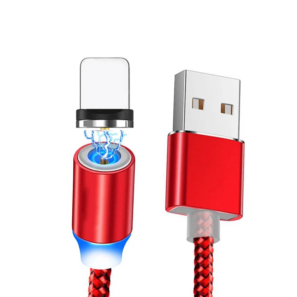 1 м Магнитный кабель для мобильного телефона, зарядное устройство, Micro USB кабель для быстрой зарядки, type C USB C кабель для передачи данных для iPhone xs xr samsung S9 - Цвет: Красный