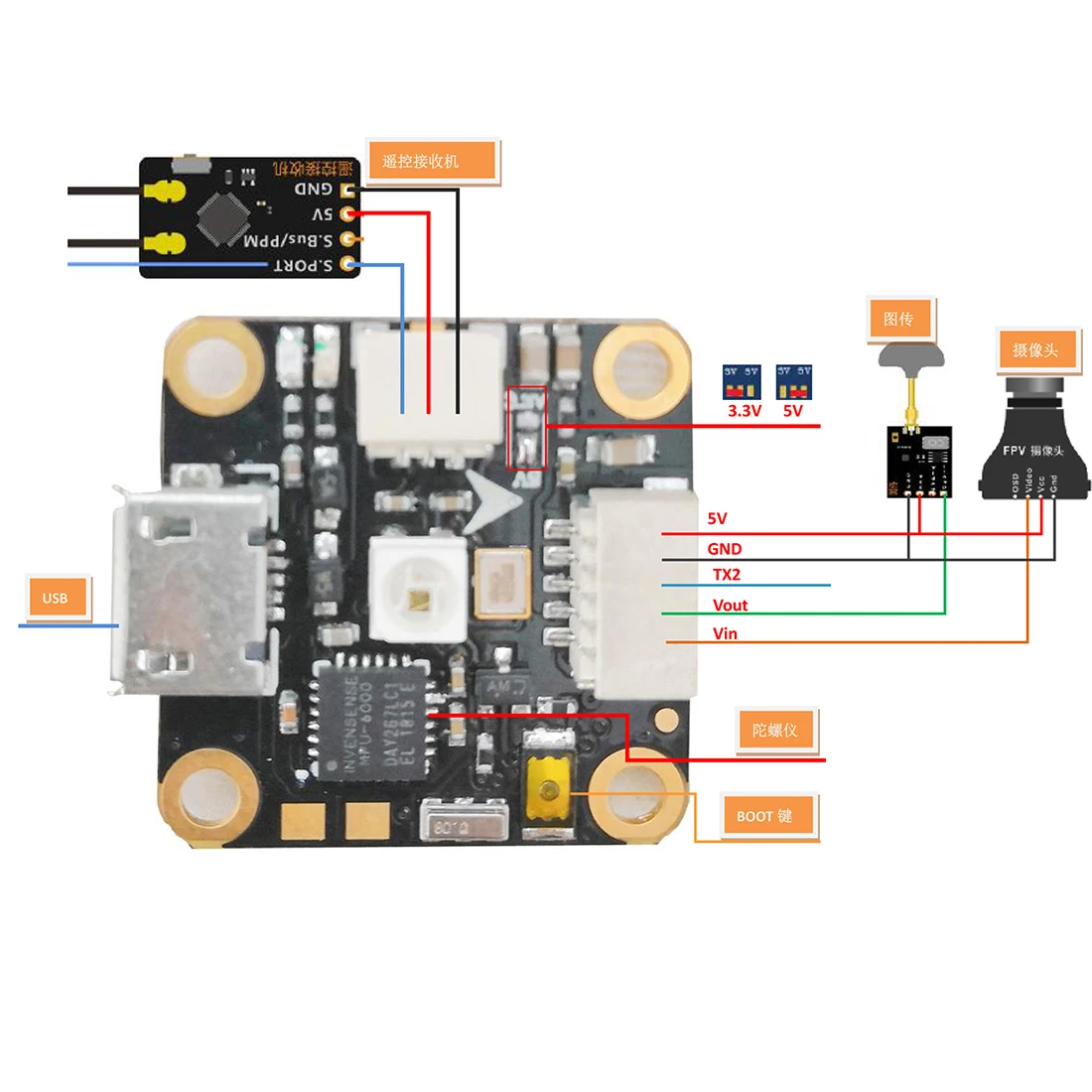 HAKRC LEDF4 Flytower 2S F4 полета Управление доска 20x20 мм 4IN1 10A ESC для внутреннего FPV Racing "сделай сам" Дрон Квадрокоптер Запчасти