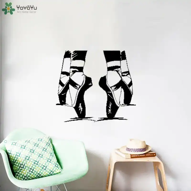 Yoyoyu Wall Decal Ballet Dancer Pointes Pointe Shoes Wall