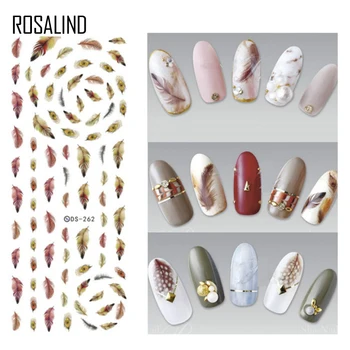 

ROSALIND 1PCS Nail Art Design Sticker Water Decal With Colorful Pattern For Gel Polish Decoration Sliders For Nail Manicure