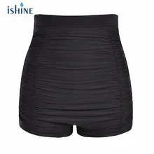 С высокой талией Для женщин 50s ретро Винтаж чистый Цвета Бикини плавки классические Плавание штаны размера плюс бразильские купальные шорты Плавки-трусы для детей