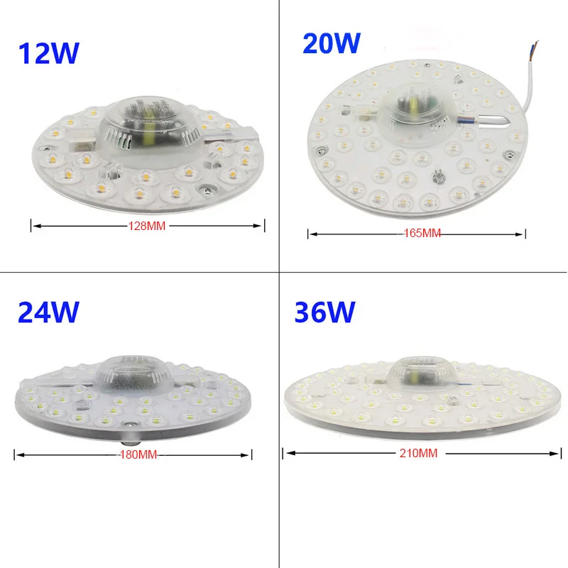 SMD2835 12 Вт, 20 Вт, 24 Вт, 36 Вт Светодиодный потолочный светильник с модулем, круглый светодиодный светильник, холодный белый Светодиодный светильник для помещений, лампа 110 В, 220 В, 85-265 в