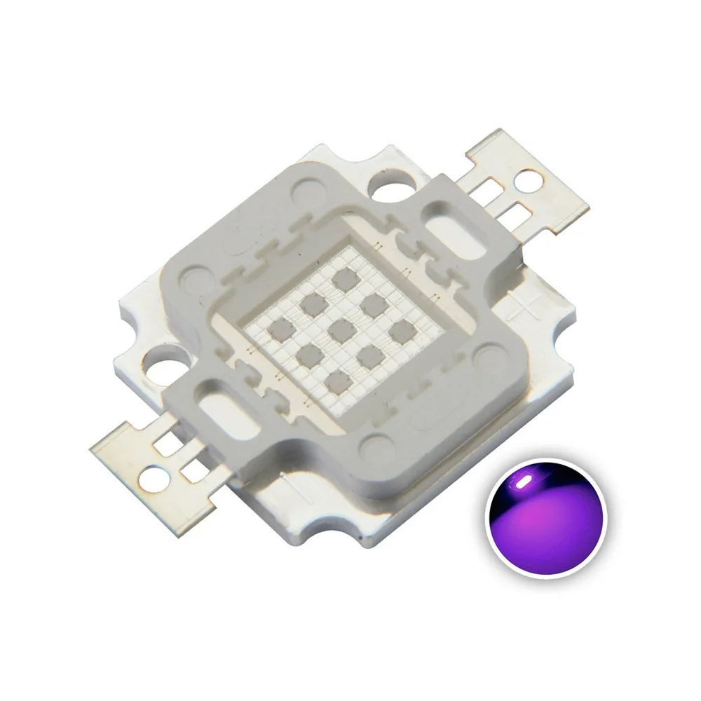 10pcs 10W High Power LED UV Light Chip lamp fishing LED manicuring purple Diode 395-400nm 900mA 9.0-11.0V 30-60LM EPILEDS new original 10pcs top221gn top221 sop8 smd power management chip ic integrated circuit good quality