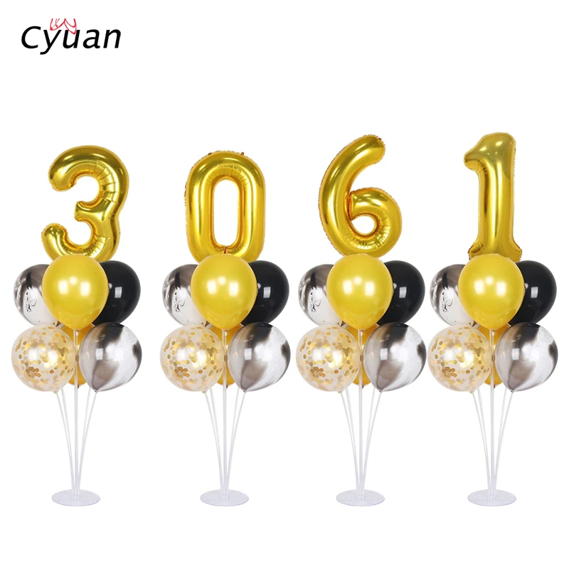 

Birthday Number Balloons Set Table Balloon Holder 7 Tubes Plastic Balloon Column Stand for Adult Birthday Party Decoration Stick