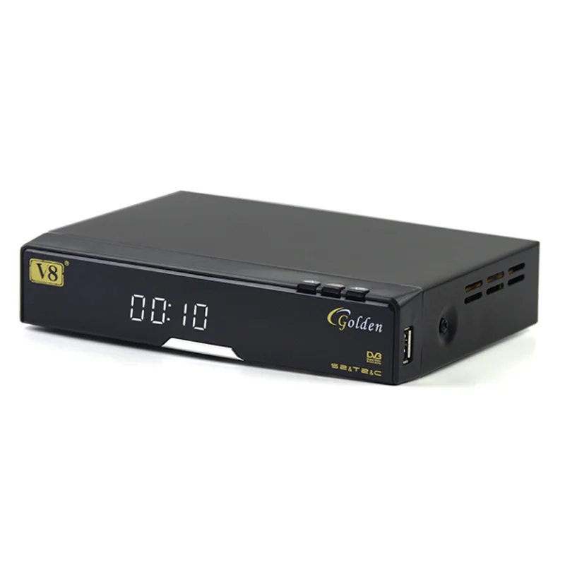 

High quality v8 golden dvb-s2+c+t2 IPTV,Youtube,Youporn,Redtube iptv PowerVu Biss key satellite receiver