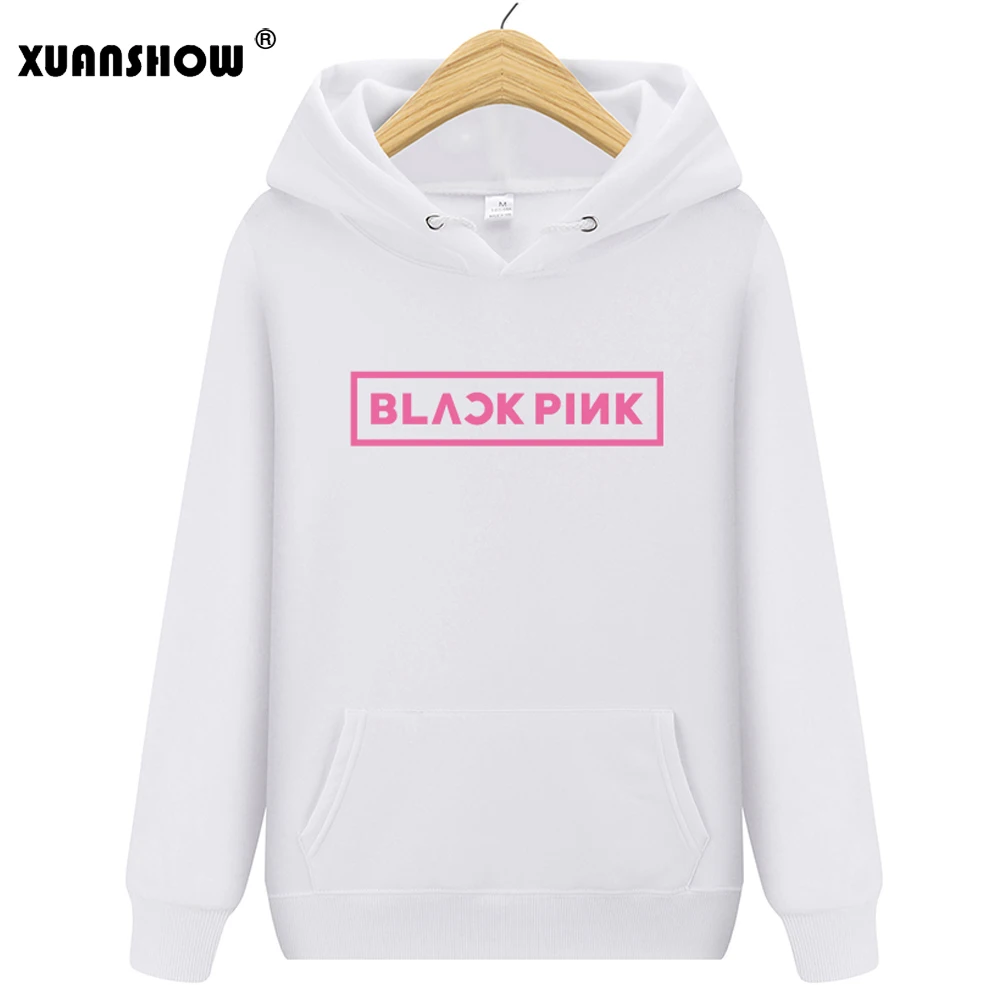 XUANSHOW New Autumn Winter Women's Hoody Sweatshirts BLACKPINK Kpop Casual Fleece Pullover Hoodies Mujer XXL