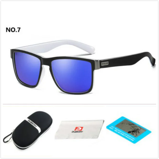 DUBERY бренд дизайн поляризованных солнцезащитных очков Для мужчин водительские очки мужские Винтаж солнцезащитные очки для мужчин с квадратным зеркалом летом UV400 Óculos - Цвет линз: 7There is a box