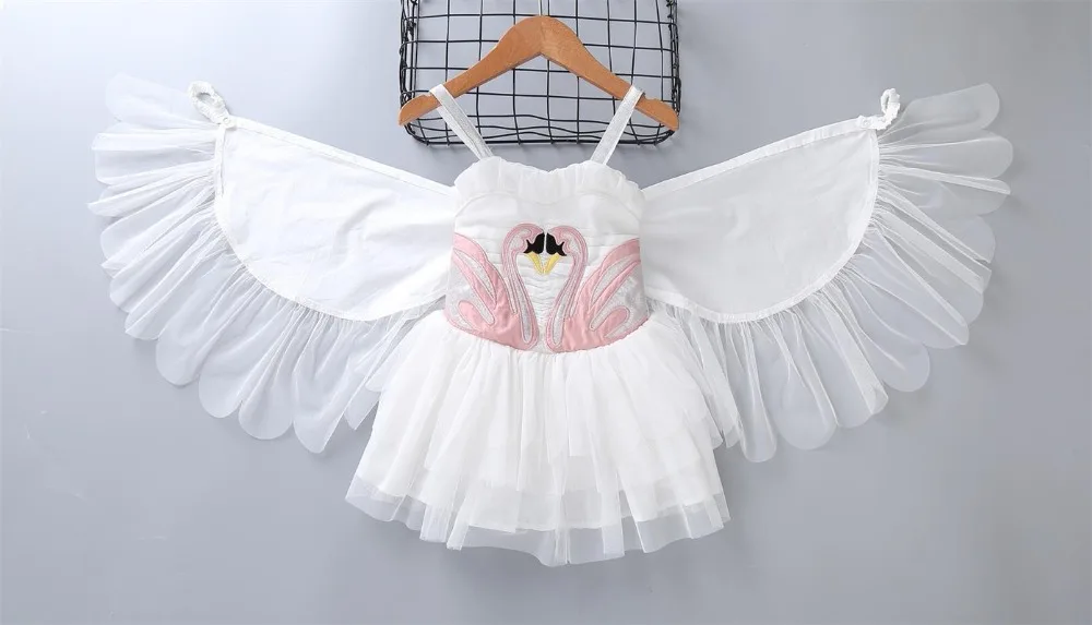 

kids boutique, Wing perform program festival wear, flying Girls suspender dresses, baby child Swan summer clothes, 1AA802DS-67R
