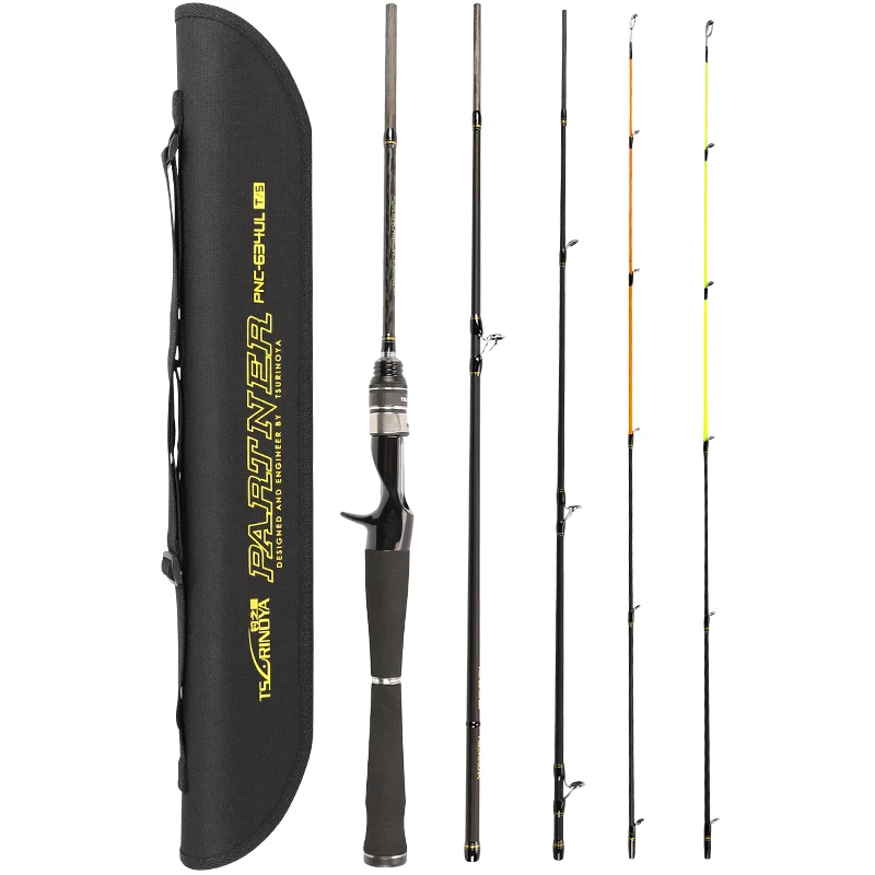 

TSURINOYA PARTNER 1.89m 634 UL/LC Two Rod Tip 4 Section Carbon Casting Fishing Rod Lure Rod Closed Lenght 58cm Easy to carry