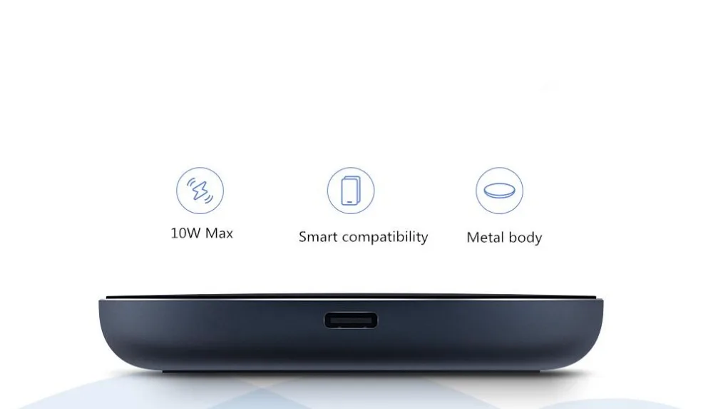 Xiaomi WPC01ZM 10 Вт макс Быстрая Зарядка Qi Беспроводное зарядное устройство type-C для iPhone для samsung для huawei D5