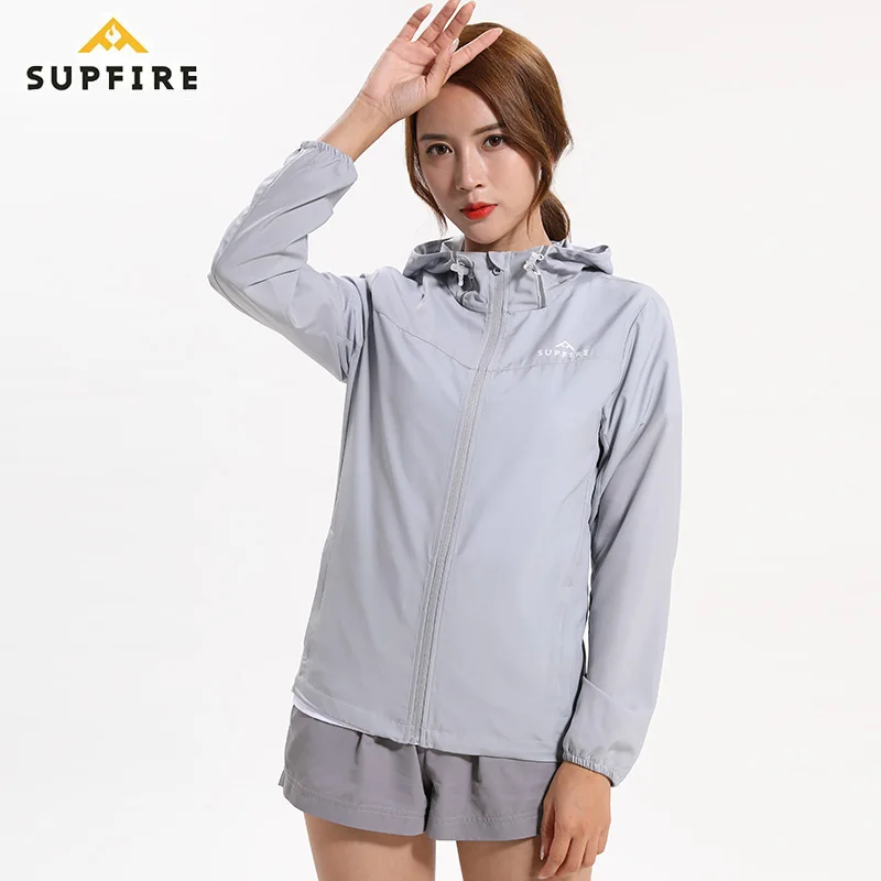 

Supfire Sunscreen Wind Coat Running Jackets Women Windproof Sports Long Sleeve Jerseys Ultraviolet-proof Waterproof Coat C014