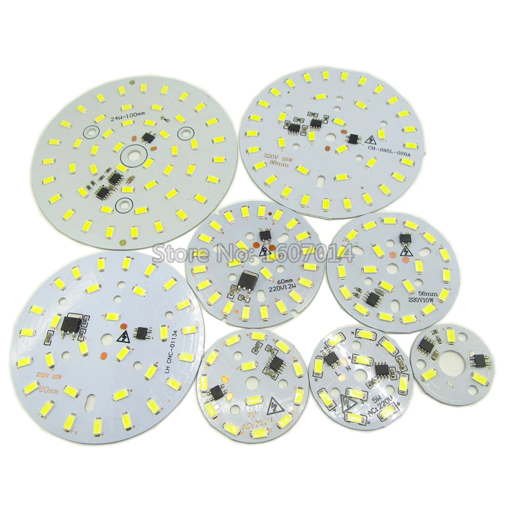 5 шт. 220 В светодиодная печатная плата 3 Вт 7 10 12 15 18 24 36 SMD5730 интегрированный ic