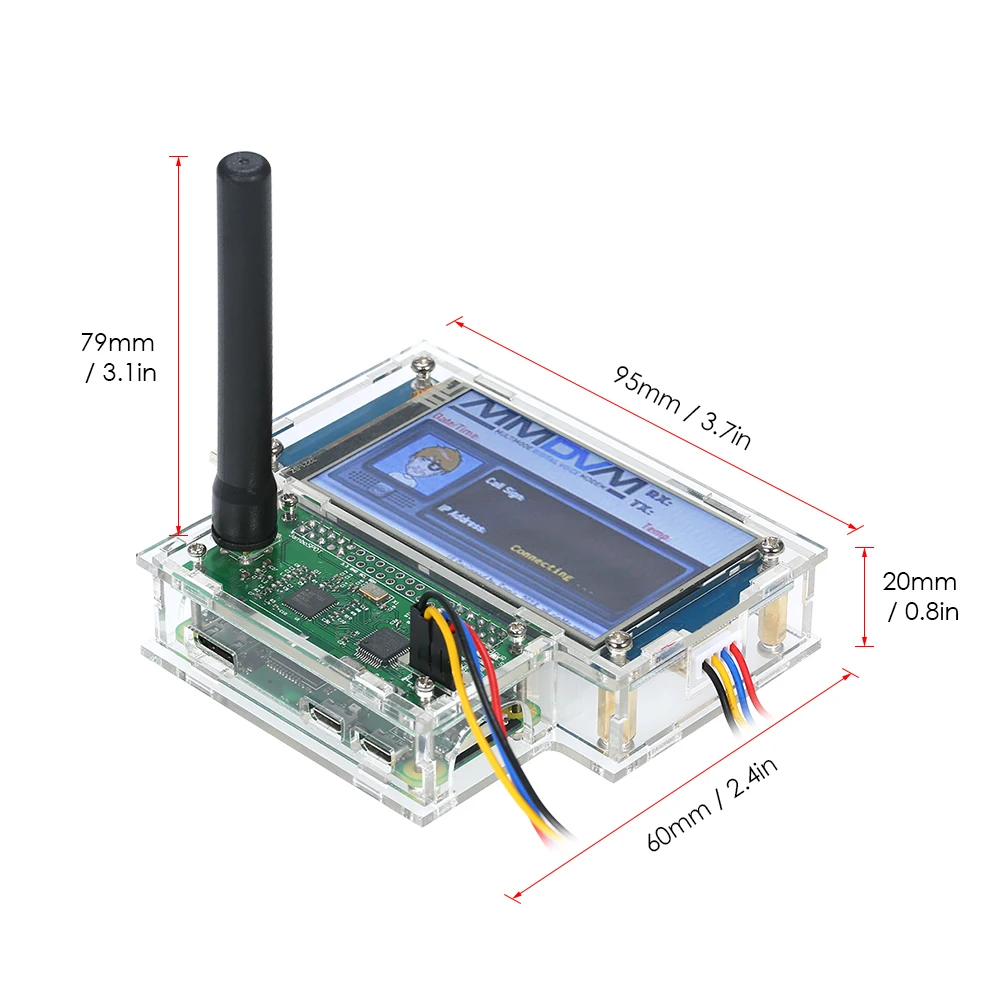 MMDVM HS Hat модуль расширения точки доступа+ Материнская плата для Raspberry pi zero w+ 3," lcd+ 8G карта памяти+ чехол P25 DMR YSF