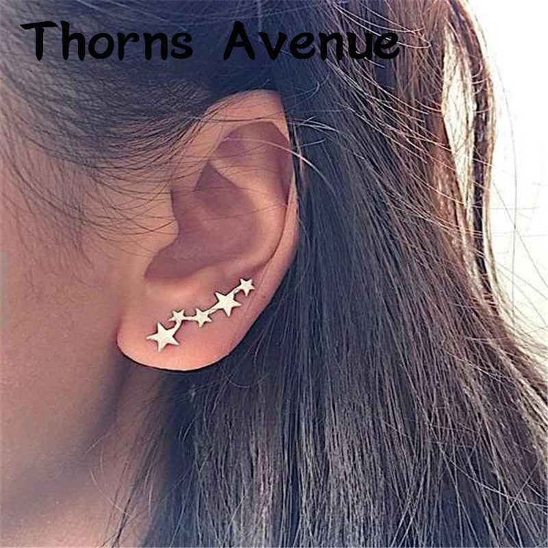 

New Fashion 2 Colors Star Earrings For Women Boho Vintage Holiday Wedding Statement Stud Earrings Women Accessories Wholesale