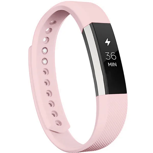Высококачественный мягкий силиконовый безопасный регулируемый ремешок для Fitbit Alta HR, ремешок для наручных часов, Сменные аксессуары - Цвет: Light pink