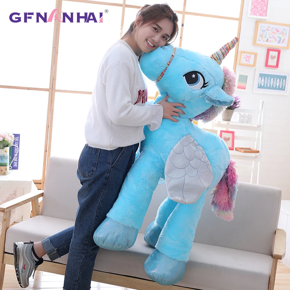 1pc 50/60/90cm Giant Kawaii Unicorn Plush Toys Stuffed Animal Horse pillow for Children Soft Doll Home Decor Lover Birthday Gift