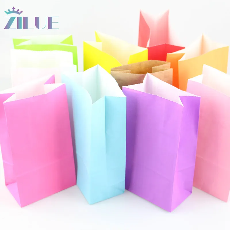 Zilue 10 шт./лот/Лот пакеты из крафт бумаги для детских вечеринок дней рождений и
