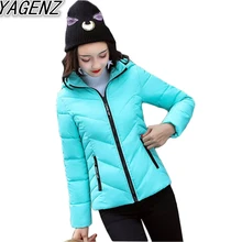 Winter Short Cotton Clothing Women Solid color Cotton Coat 2017 Fashion Student Slim Hooded Warm Women’s plus size Cotton Jacket