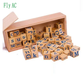 

Montessori Educational Wooden Toy For Children Sensory professional teaching aids English alphabet cognition baby Toy 62pcs