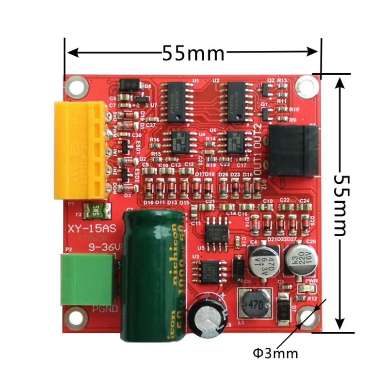 

12/24/36V 15A High Power DC Motor Drive Board Module Industrial Positive and Negative Full PWM Speed Regulation 15AS