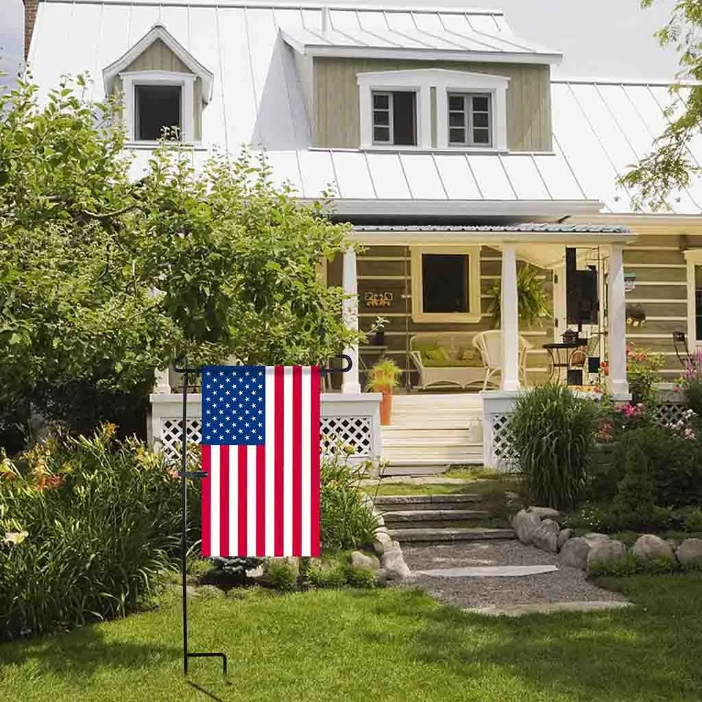

Garden Iron Flag Pole Outdoor Yard Flags Stand Holder Banner Bracket Stoppers Flag Post Flagpole Holiday Theme