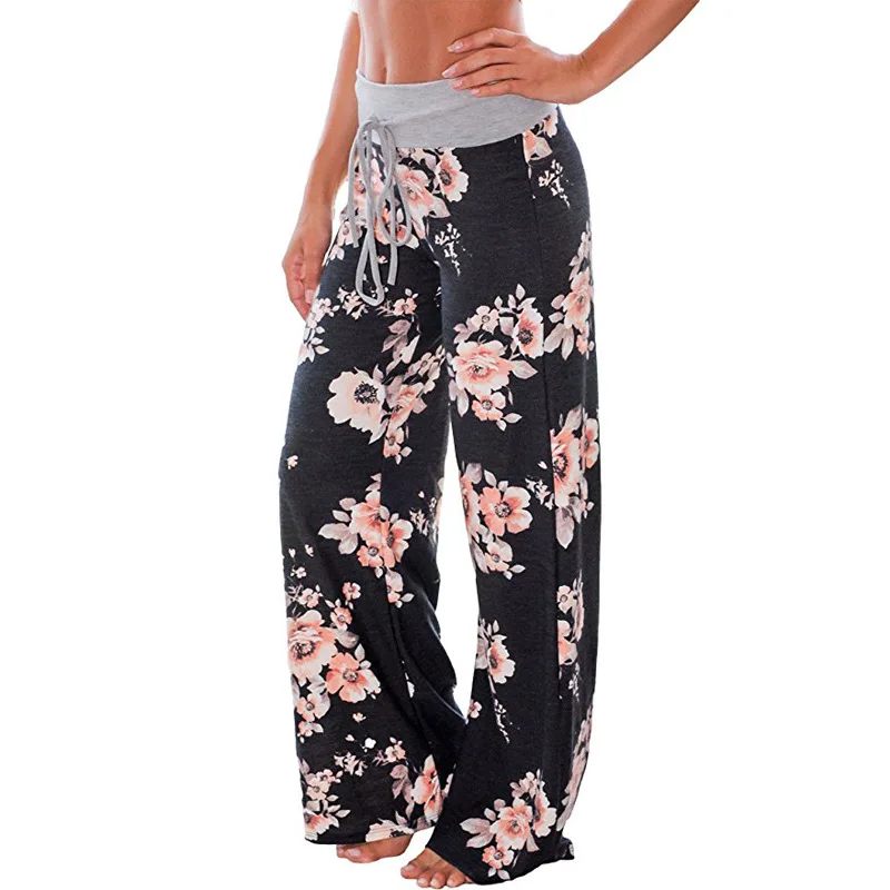 Plus Size Women Sleep Bottoms Floral Print Pajama Pants Loose Elastic Waist Casual Pyjamas Home Wear Trousers Pijama Bottoms