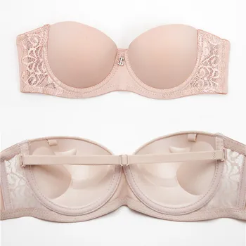 

Sexy women underwear lingerie bra for push up lace wedding invisible bra double cup Supper Padded Bra Strapless Underwear bra