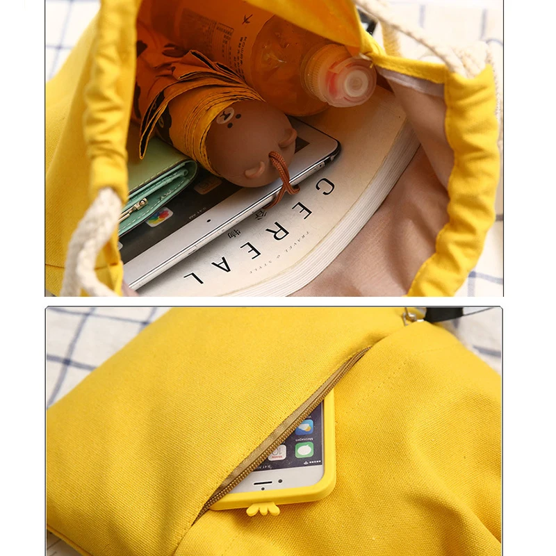 Dropshipping! Fashion Canvas Drawstring Backpack Bag Portable Casual String Knapsack for Women Shoulder Bag 5 Colors