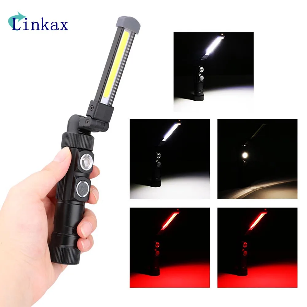 

5 Mode XPE+COB LED Lamp USB Rechargeable Built in Battery Work Light Magnet Portable Flashlight Outdoor Camping Working Torch
