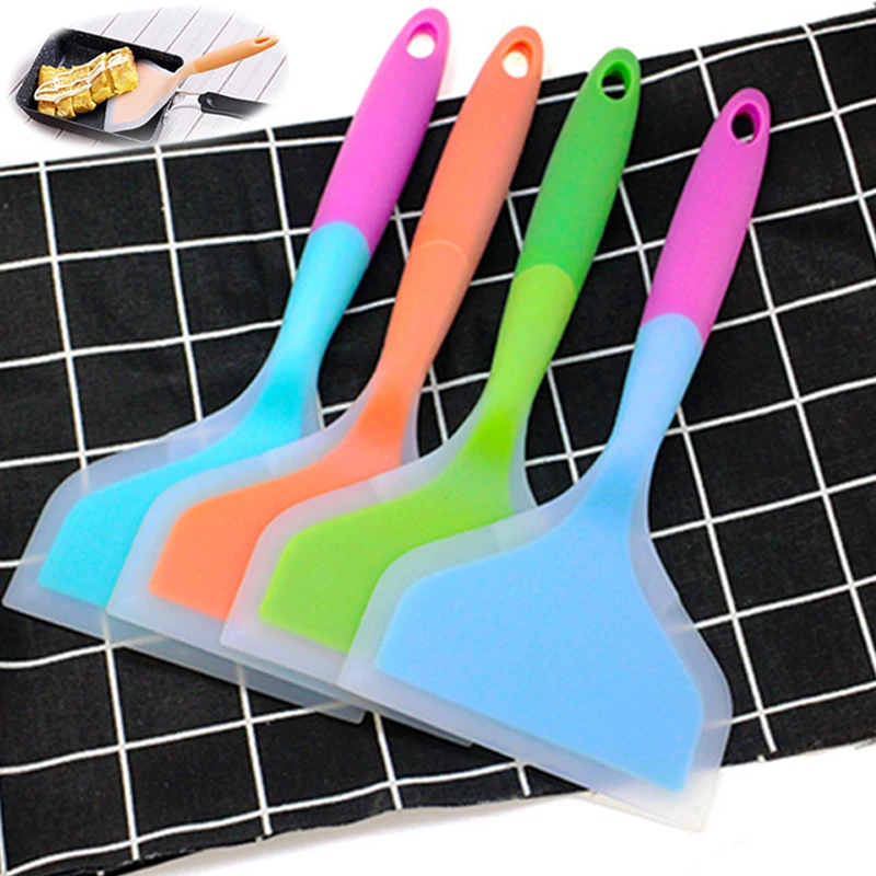  Silicone Spatulas Non-stick Turners Beef Meat Egg Kitchen Scraper Wide Pizza Shovel Food Lifters Ho