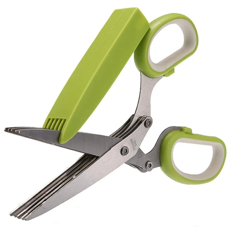 Офисные ножницы для измельчения бумаги из нержавеющей стали 5 лезвий травы ножницы кухонный инструмент зеленый