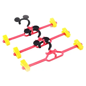 

3D Space Saving Plastic Clothes Hanger Cartoon Baby Pants Hanger With Clips