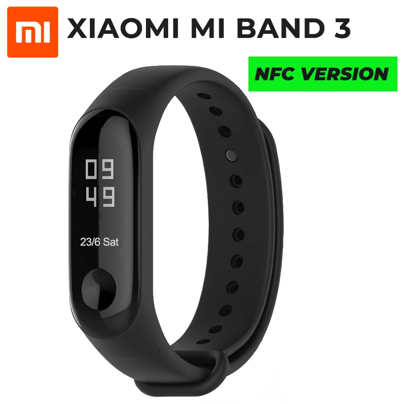 Оригинальный Смарт браслет Xiaomi Mi band 3 NFC OLED водонепроницаемый с монитором