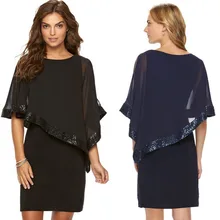 Mesh Patchwork Sexy Mini Dress 2017 Women Cloak Sleeve Round Neck Irregular Party Dresses Sequins Clubwear Vestidos Dress Sexy