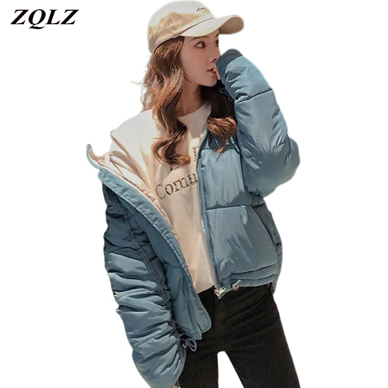 

Zqlz 2019 Thickening Warm Hooded Parka Mujer Winter Cotton Padded Short Jacket Women Plus Size Loose Fashion Jacket Women