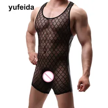 Мужские трусы, сексуальные прозрачные боди, комбинезон, мужской костюм для борьбы, сексуальное нижнее белье, трико для сцены, клубная одежда