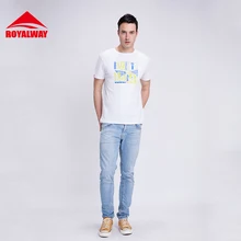 ROYALWAY мужские походные футболки из хлопка и спандекса с коротким рукавом футболка весна лето Кемпинг футболка дикие новое поступление# RFTM2152G