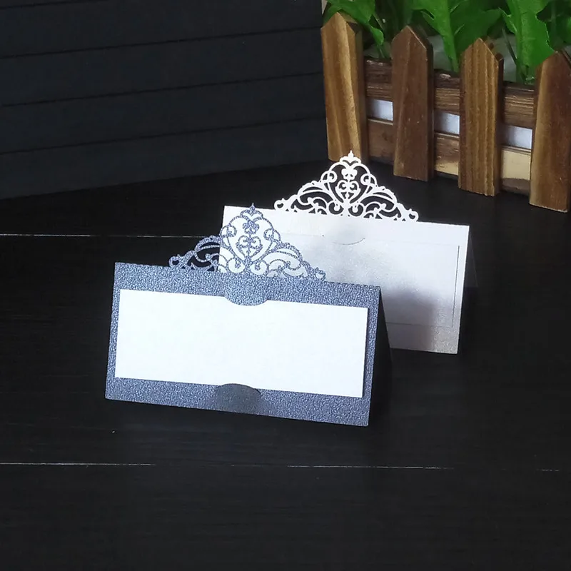  100pcs Blue Wedding Table Card Place Card Banquet Decoration Number Name Card Party Cards Invitatio - 32845402818