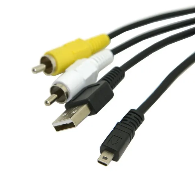 RCA AV y USB Mini 8 Pasadores 2 en 1 Datos cable para