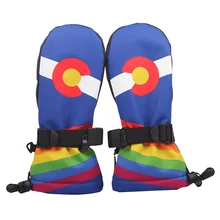 Детские Зимние непромокаемые перчатки высокого качества для мальчиков и девочек, Детские утепленные лыжные перчатки с нескользящей пряжкой, детские варежки