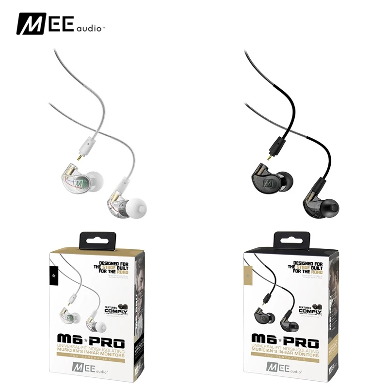 

Black 2018 MEE Audio M6 PRO 2nd G Noise Canceling 3.5mm HiFi In-Ear Monitors Earphones with Detachable Cables Wired Free Ship