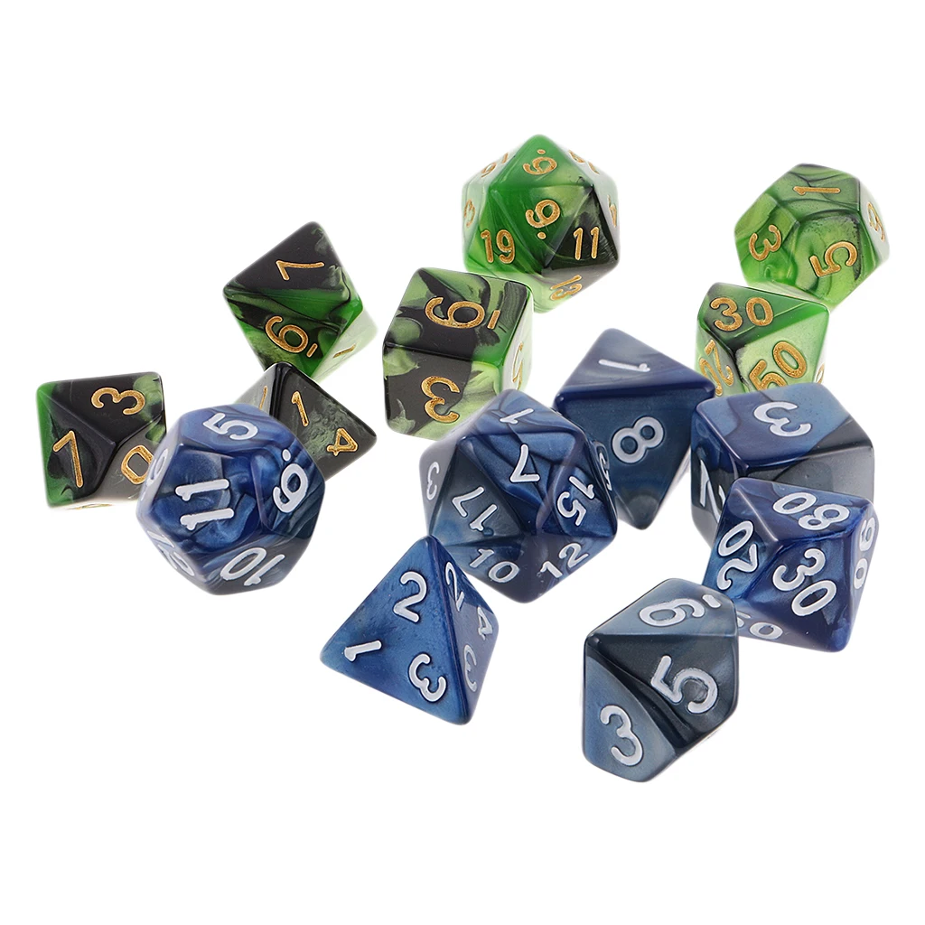 14-die многогранные кости для DND RPG D20 D12 D10 D8 D6 D4 игра в кости